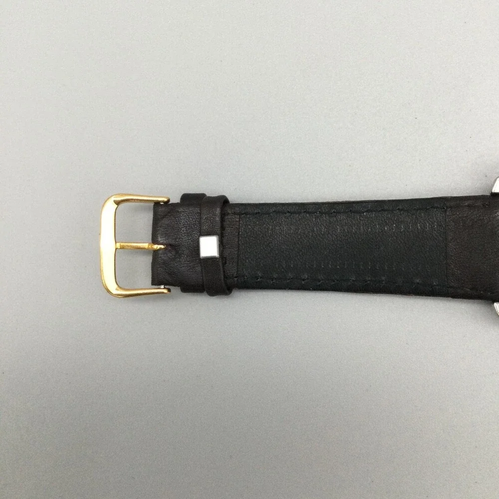 Armitron Mens Watch 38mm Two Tone Leather Strap Day Date 165FT New Battery